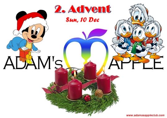 2nd Advent 2023 Party Adams Apple Club Chiang Mai. We wish all our friends around the world HAPPY 2nd Advent 2023!