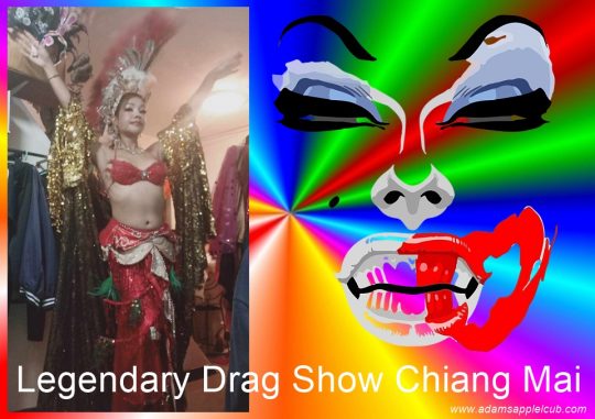 Legendary Drag Show Chiang Mai Adams Apple Club Thailand. Our showgirls offer you a unique and wonderful drag show.