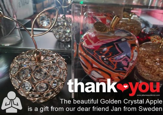 Golden Crystal Apple is a gift from our dear friend Jan from Sweden, we thank you from the bottom of our hearts for the beautiful Apple