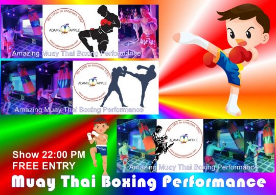 MUAY THAI BOXING Show @ Adams Apple Club Chiang Mai. Stunning, unique, exciting … just amazing and only in our popular Nightclub