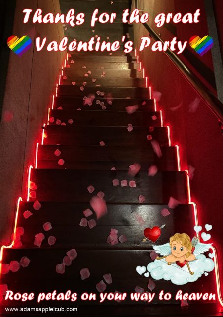 Rose petals on your way to heaven! Adams Apple Club. We look forward to your next visit and wish you all the LOVE in this world