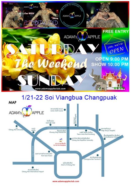Chiang Mai on Weekend at Adams Apple Nightclub. We look forward to your visit to our popular and trendy venue in CNX.