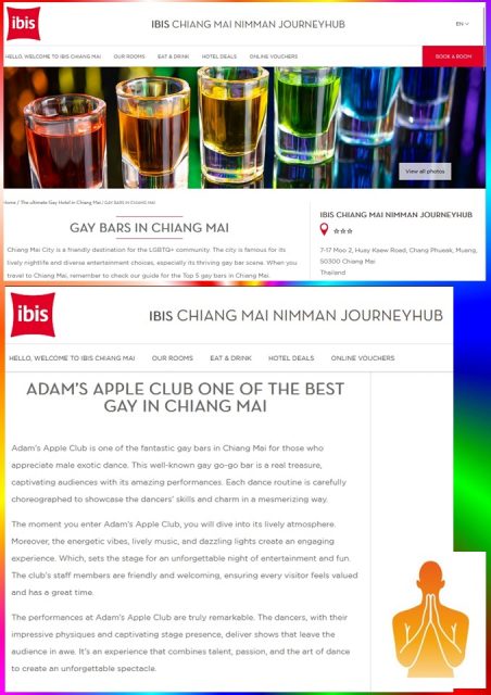 Gay Bars article 2024 ibis Chiang Mai Nimman Journeyhub … Adams Apple Club Chiang Mai LGBT venue in the north of Thailand