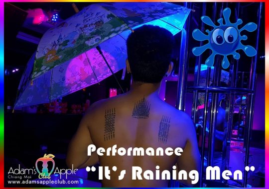 Raining Men Performance - Adams Apple Club Chiang Mai a live show with excellent performers and an incredibly cool Raincoat costume