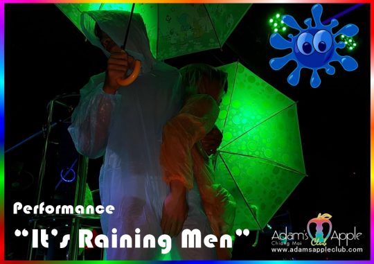 Raining Men Performance - Adams Apple Club Chiang Mai a live show with excellent performers and an incredibly cool Raincoat costume