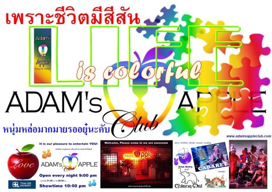 LIFE in Chiang Mai is colorful Adams Apple Nightclub. Our fun-loving venue that attracts a mixed crowd of straight and gay guests.